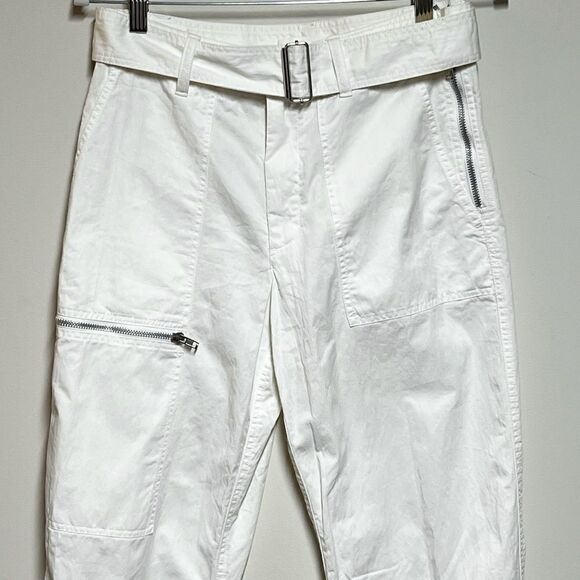 Helmut Lang White High Rise Flight Ankle Pants Womens Sz 0 30” W - Picture 4 of 10